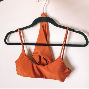 Burnt orange two-piece swimsuit